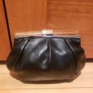 Banana Republic Genuine Leather Black Clutch Minimalist Classic Elegant